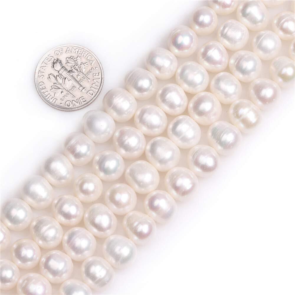 4112 GEM-Inside Freshwater Pearl Gemstone Loose Beads Natural 8-9mm White